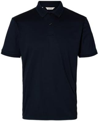 SELECTED MEN Slhfave Button Ss Polo Noos, sky captain, M