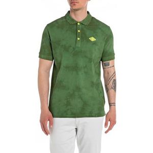 Replay Poloshirt voor heren, korte mouwen, regular fit, 830 Combat Green, L