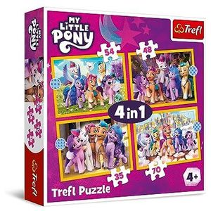 Trefl - My Little Pony, Maak Kennis met de Pony's - 4-in-1-Puzzel, 4 Puzzels, 35 tot 70 Stukjes - Kleurrijke Puzzels met de Personages uit de Cartoon, voor Kinderen vanaf 4 jaar