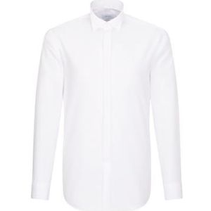 Seidensticker Heren Klassiek Lang - Regular Overhemd, Wit - Weiß (01 Weiß), 58 NL