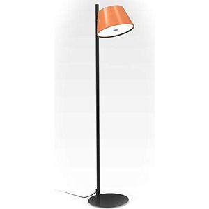 Staande lamp 1 x 46 W E14 met gelakt metalen frame en aluminium scherm, model Tam Tam Satel Mini P, kleur oranje, 24 x 24 x 116 cm (referentie: A633-020 46)