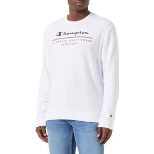Champion Legacy Graphic Shop Authentic-Powerblend Terry Crewneck Sweatshirt voor heren, Wit, XS