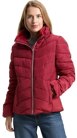 TOM TAILOR - 1042909 - Damesjas - Dieprood - Korte Gewatteerde Winterjas