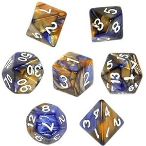 REBEL RPG Dobbelstenen Set - Tweekleurig - Oranje-blauw