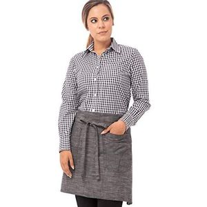 Chef Works Unisex Corvallis Half Bistro Schort, Zwart Staal Grijs, Eén Maat