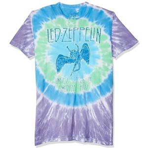 Liquid Blue unisex adult Led Zeppelin Ramble on Swan Song Tee T Shirt, Tie Dye, Small US