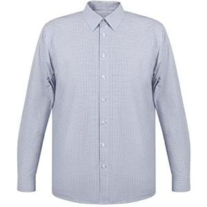 boundry Zakelijk overhemd, donkerblauw met ruiten, 37 cm, heren, Donkerblauw geruit, 37 cm