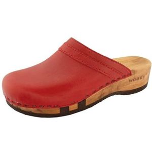 Woody Dames Hanni houten schoen, rood, 41 EU, rood, 41 EU