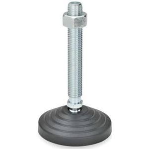 Ganter Normelemente | Regelvoet, scharniervoet - GN 344-60-M8-43-BG | Voet kunststof thermoplast | verstelspindel staal | d: 60, M8x43