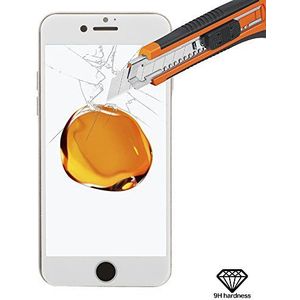 Silica dmt110white - displaybescherming van gehard glas met witte rand voor Apple iPhone 7, wit