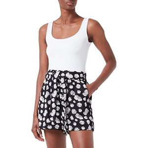 TOM TAILOR Denim Dames Bermuda shorts met all-over print 1031410, 29563 - Black Daisy Print, XS