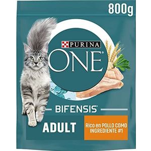 Purina ONE Bifensis Kattenvoer voor volwassenen, kip en granen, 8 zakjes à 800 g