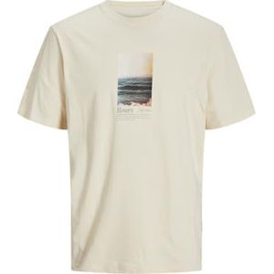 Jack & Jones JOREATON Photo Tee SS Crew Neck, Botercrème., S