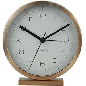 Techno Line Model A, retro wekker, analoog, sluipende seconde (geen tikken), koper