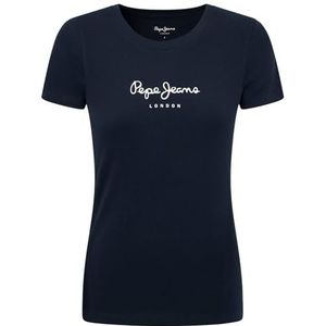 Pepe Jeans Nieuw Virginia Ss N T-shirt voor dames, Blauw (Dulwich), XXS
