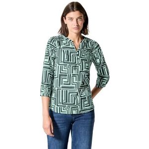 Gedrukte lichte katoenen blouse, Slate Kaki, S