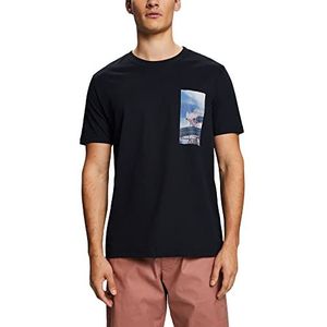 ESPRIT Heren 063EE2K307 T-shirt, 001/BLACK, XL, 001/Black, XL