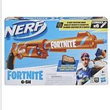 Nerf Fortnite 6-SH-dartblaster - Camo Pulse-wrap, doorlaadmechanisme met haan, trommel voor 6 darts, 6 Nerf Elite-darts