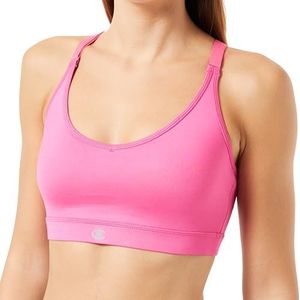 Champion Athletic Sportbras W-Quick Dry Anti-Microbial Compact Stretch Poly Jersey Crossed Sportbeha voor dames, Fuchsia, M