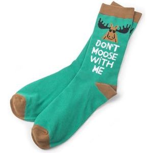 Little Blue House Heren bedrukte crew-sokken, Don't Moose with Me, eenheidsmaat, Moose niet met mij, One size