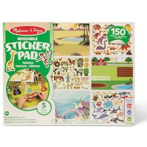 Melissa & Doug 14196 herbruikbare stickerblok-habitate, meerdere kleuren
