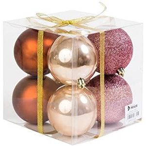 Fratelli Pesce 8325 - Set met 8 kerstballen 8 cm brons voor boom en kerstdecoratie