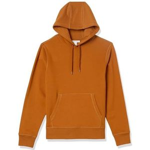 Amazon Essentials Men's Fleecetrui met capuchon (verkrijgbaar in grote en lange maten), Roestig oranje, XS