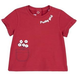Chicco T-shirt van katoen met korte mouwen, middenrood, 9 Maanden