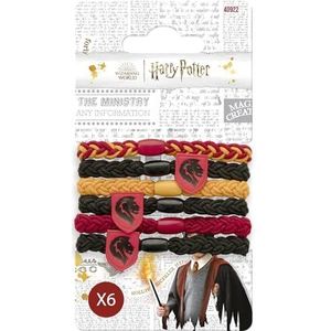 Harry Potter - Set van 4 haarelastiekjes in de kleuren van GRYFFONDOR - officieel product