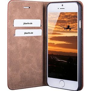 JT Berlin Echt lederen BookCase Tegel | Apple iPhone SE (2020)/8/7 | cognac | 10246