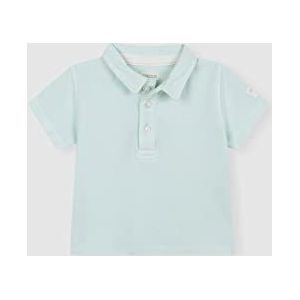 Gocco Poloshirt met korte mouwen en contrast, uniseks, baby, Turkoois, 12 Maanden