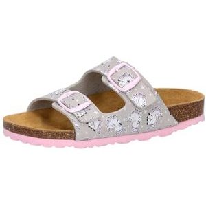 Lico Bioline Unicorn Sandalen voor jongens en meisjes, grijs/roze, 28 EU, grijs/roze., 28 EU