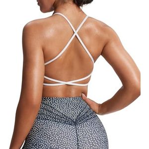 Aoxjox Women's Workout Sports Bras Fitness Ivy Low Impact Bra Yoga Crop Tank (White, Small)