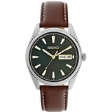 Seiko Herenhorloge, analoog, kwarts, met lederen armband, SUR449P1