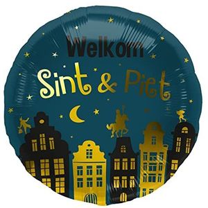 Folat 66990 Folieballon 'Welkom Sint & Piet' - 45 cm Sinterklaas Versiering