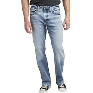 Silver Jeans Co. Heren Zac Relaxed Fit Straight Leg Jeans, Light Wash Sdk104, 32W x 34L