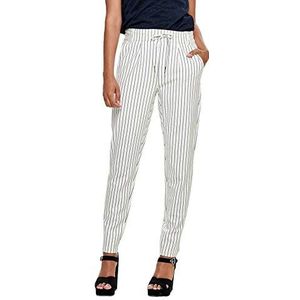 ONLY Onlpoptrash Easy Rush Stripe PNT Noos-broek voor dames, meerkleurig (Cloud Dancer Stripes:zwart), 32 NL/S/L