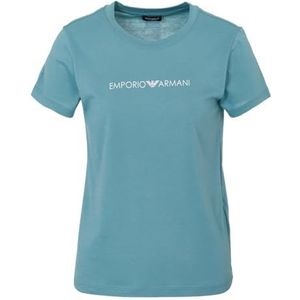 Emporio Armani Dames Vrouwen Vrouwen Ronde Collar Iconic Logo Band T-Shirt, Arctic, S