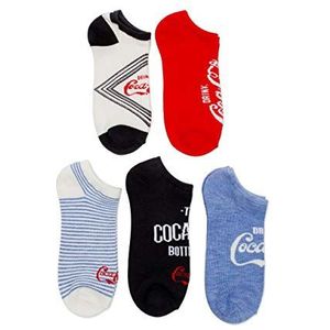 Coca-Cola Dames 5 Pack No Show Casual Sok, Ivoor Multi, M