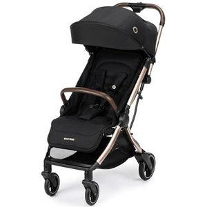 Maxi-Cosi Eva3 Kinderwagen, 0 - 4 Jaar, 0 - 22 kg, Baby wandelwagen, Lichtgewicht & Compact, Vlakke Ligpositie, 3 Posities, Automatische Opklappen met 1 hand, Draagriem, Essential Black Champagne