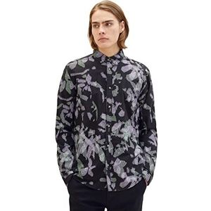 TOM TAILOR Denim Uomini Overhem 1034918, 31336 - Dark Abstract Flower Print, S