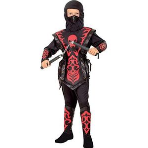 Ciao - Skull Ninja-kostuum voor kinderen, Zwart/Rood, 9-11 jaar
