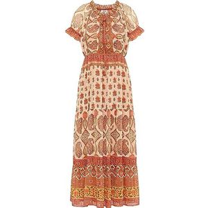 EYOTA Dames maxi-jurk met allover-print 15926568-EY01, oranje meerkleurig, M, Maxi-jurk met allover-print, M