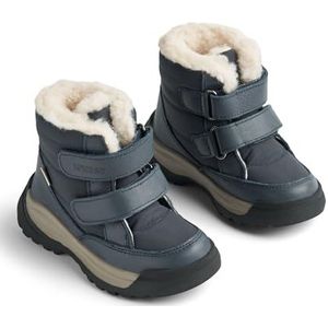 Wheat Uniseks winterschoen Millas Tex voor kinderen, waterdicht, ademend gevoerd en warm leer, sneeuwschoen, 1432 Navy, 27 EU