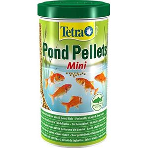 Tetra Pond Pellets Mini Hoofdvoer voor kleine vijvervissen, drijvende voederpellets voor dagelijks voer, 1 l doos