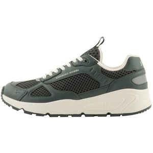 Armani Exchange Bronx, PU Inserts, White Laces Sneakers voor heren, grijs, 42,5 EU, grijs, 42.5 EU