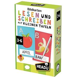 Headu ""Afbeeldingskaarten lezen en schrijven met kleine borden – lezen en schrijven van klein op!"": educatief spel voor kinderen van 3 tot 6 jaar, Duitse versie (DE56307)