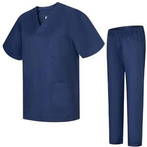MISEMIYA - 2-817-8312, pak en broek voor sanitair, uniseks, medische uniformen, pak van 2 stuks, Donkerblauw, XS