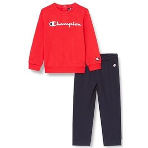 Champion Legacy Icons TD-Ultralight Powerblend Terry L/S Crewneck Set voor kinderen, rood/marineblauw, 24 Maanden