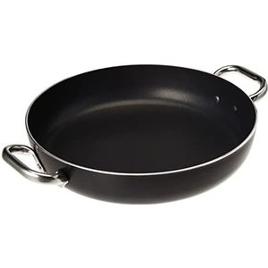 Pentole Agnelli Aluminium Zwart 3 Mm. Crystal Omelette Pan met 1 handvat, diameter 32 cm.